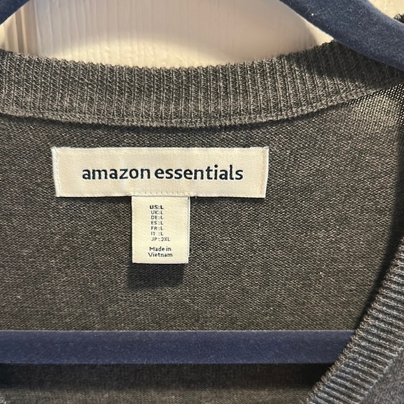 Amazon Essentials Gray Cardigan Sweater Lightweight - Picture 3 of 3
